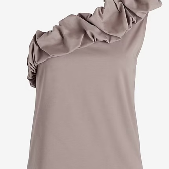 Express Ladies Dusty Mauve Puff One Shoulder Tank NWT Size XL - Picture 5 of 6